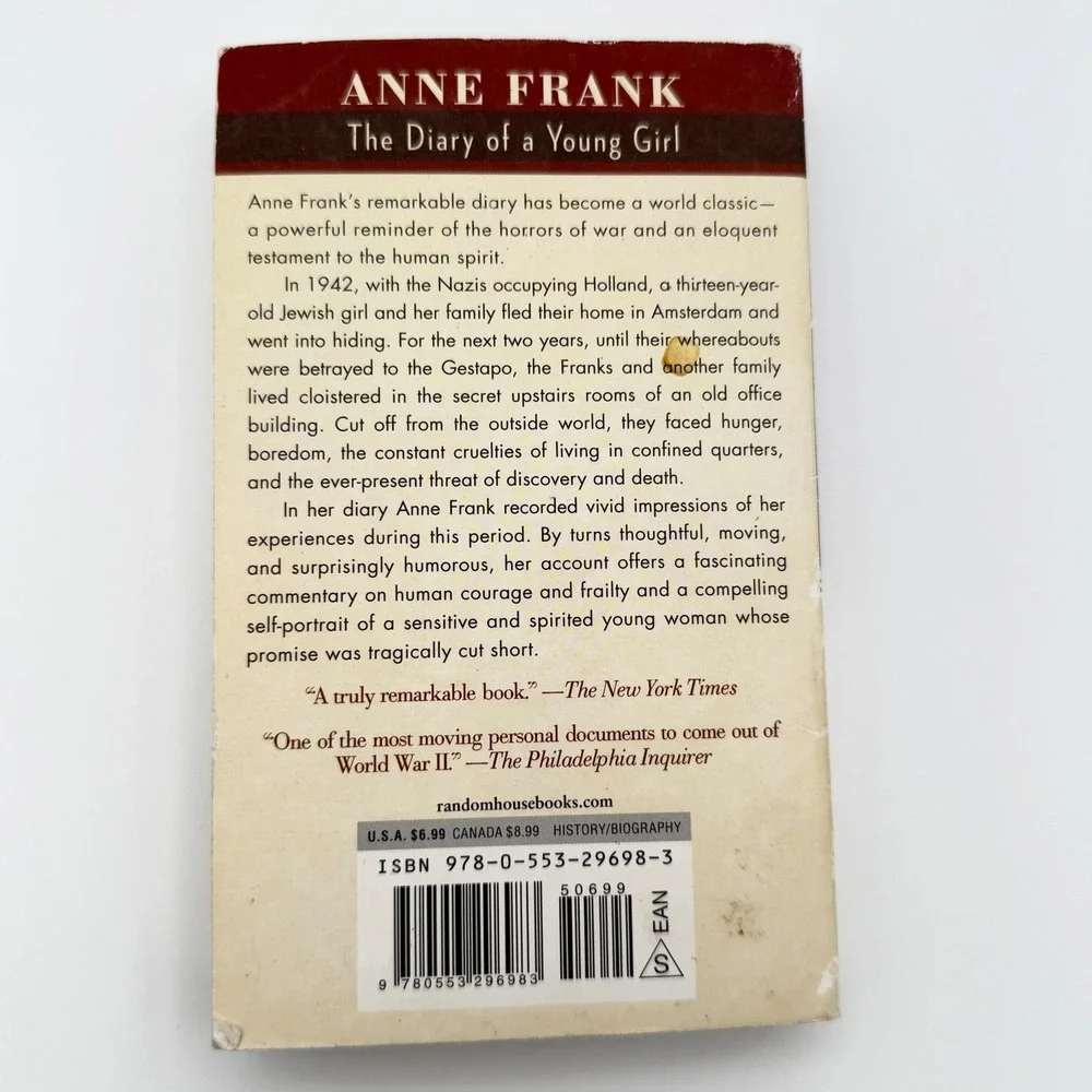 Anne Frank‎ The Diary of a Young Girl Paperback Eleanor Roosevelt Intro WWII